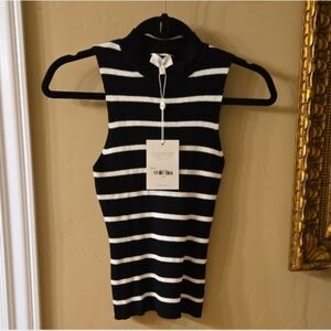 Bohme Black and White Striped Tank Top